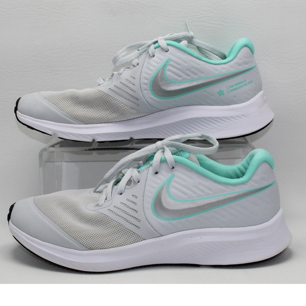 Nike Star Runner 2.0 Wolf Grey Aurora Green Running‎ Shoes Womens 7.5